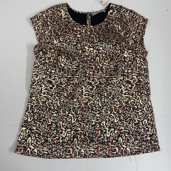 Anthropologie Brown and Cream Patterned Blouse - Picture 1 of 4